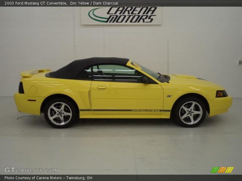 Zinc Yellow / Dark Charcoal 2003 Ford Mustang GT Convertible