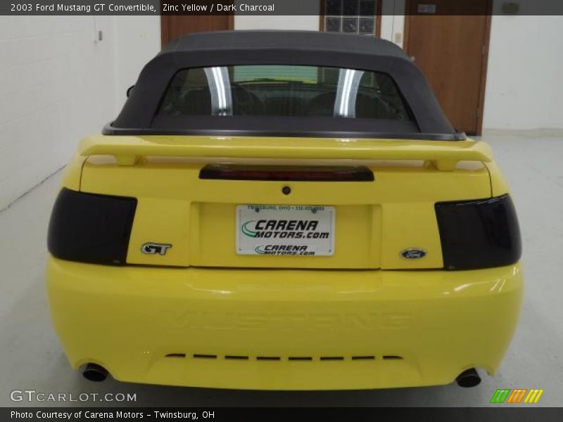 Zinc Yellow / Dark Charcoal 2003 Ford Mustang GT Convertible