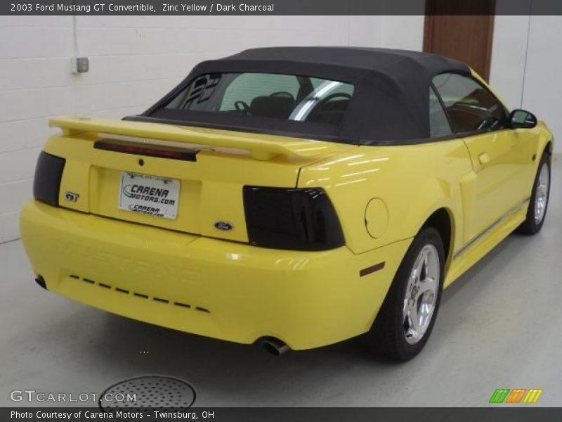 Zinc Yellow / Dark Charcoal 2003 Ford Mustang GT Convertible