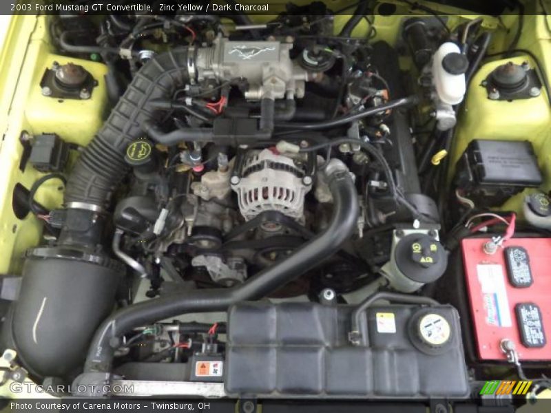 Zinc Yellow / Dark Charcoal 2003 Ford Mustang GT Convertible