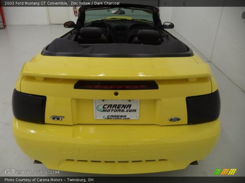 Zinc Yellow / Dark Charcoal 2003 Ford Mustang GT Convertible