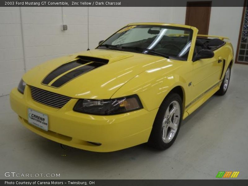 Zinc Yellow / Dark Charcoal 2003 Ford Mustang GT Convertible