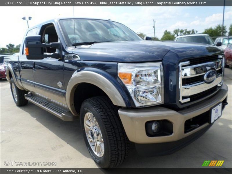 Blue Jeans Metallic / King Ranch Chaparral Leather/Adobe Trim 2014 Ford F250 Super Duty King Ranch Crew Cab 4x4