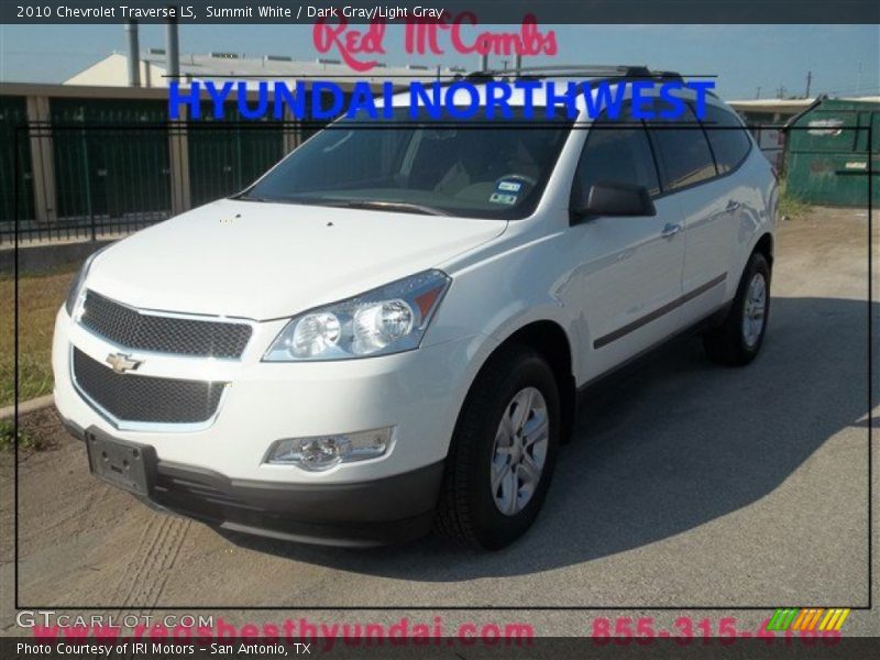 Summit White / Dark Gray/Light Gray 2010 Chevrolet Traverse LS