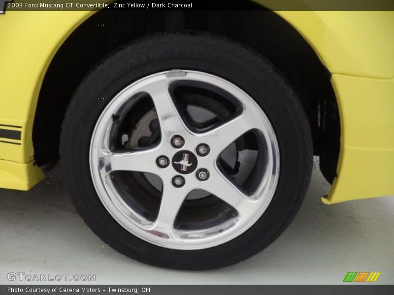 Zinc Yellow / Dark Charcoal 2003 Ford Mustang GT Convertible