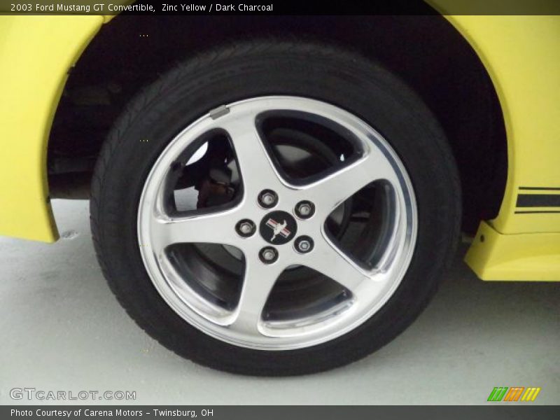 Zinc Yellow / Dark Charcoal 2003 Ford Mustang GT Convertible