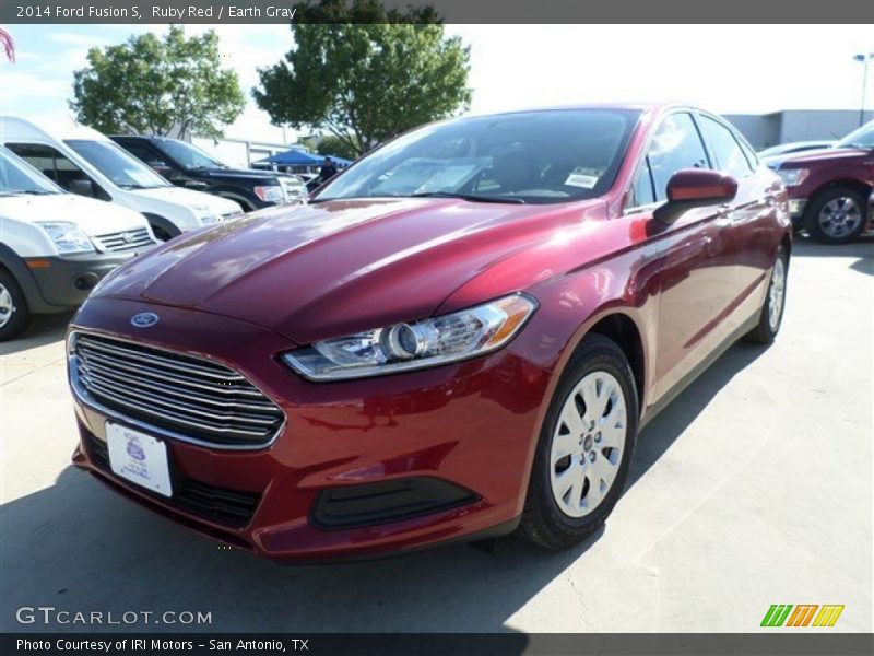 Ruby Red / Earth Gray 2014 Ford Fusion S