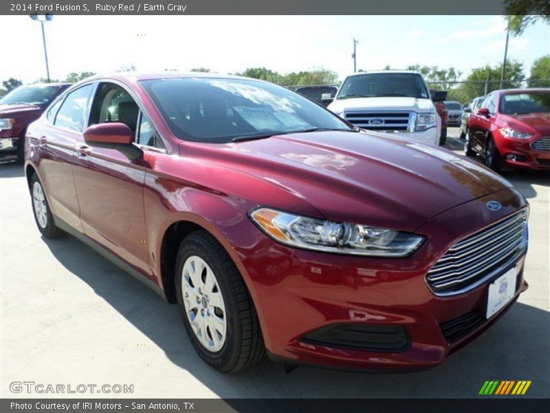 Ruby Red / Earth Gray 2014 Ford Fusion S