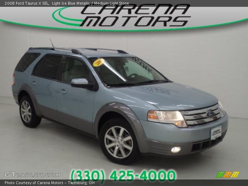 Light Ice Blue Metallic / Medium Light Stone 2008 Ford Taurus X SEL