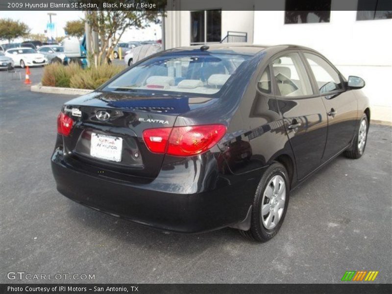 Black Pearl / Beige 2009 Hyundai Elantra SE Sedan