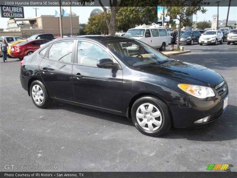 Black Pearl / Beige 2009 Hyundai Elantra SE Sedan