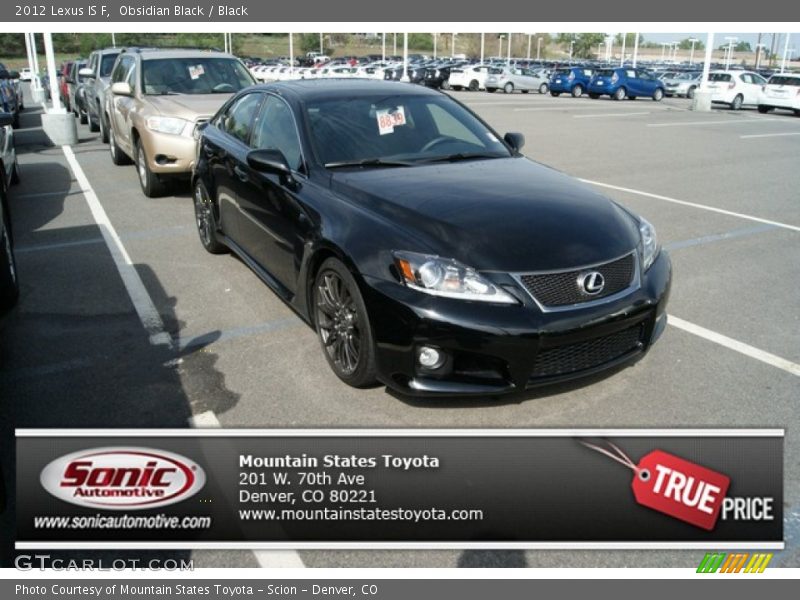 Obsidian Black / Black 2012 Lexus IS F