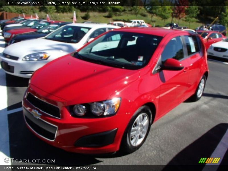 Victory Red / Jet Black/Dark Titanium 2012 Chevrolet Sonic LT Hatch
