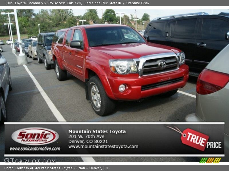 Barcelona Red Metallic / Graphite Gray 2009 Toyota Tacoma V6 SR5 Access Cab 4x4