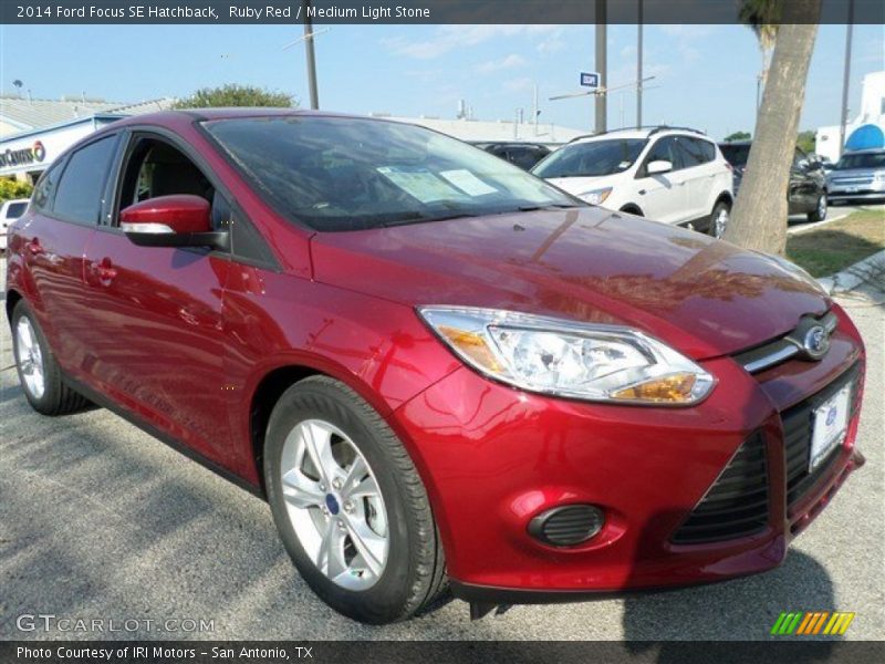 Ruby Red / Medium Light Stone 2014 Ford Focus SE Hatchback