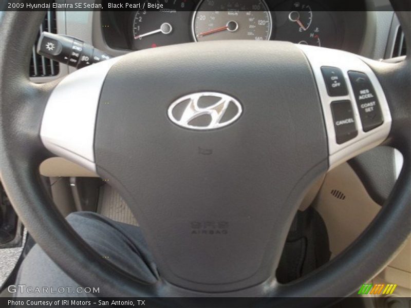 Black Pearl / Beige 2009 Hyundai Elantra SE Sedan