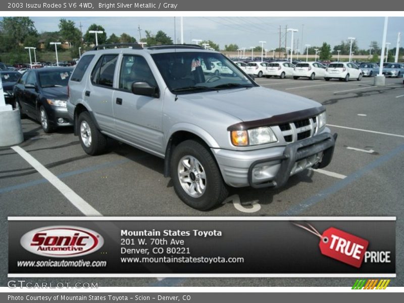 Bright Silver Metallic / Gray 2003 Isuzu Rodeo S V6 4WD