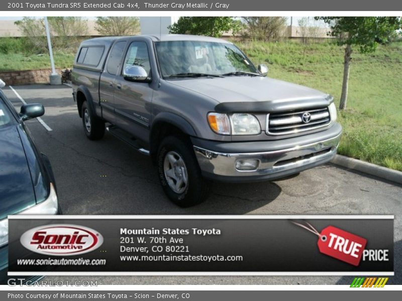 Thunder Gray Metallic / Gray 2001 Toyota Tundra SR5 Extended Cab 4x4