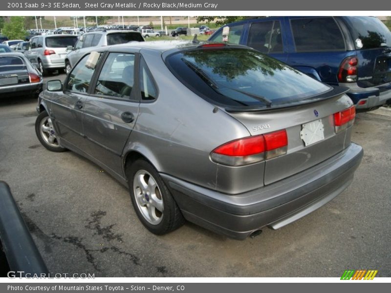 Steel Gray Metallic / Rocky Black/Medium Gray 2001 Saab 9-3 SE Sedan