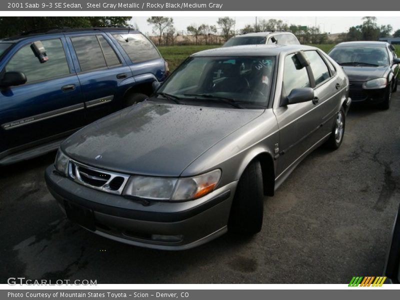 Steel Gray Metallic / Rocky Black/Medium Gray 2001 Saab 9-3 SE Sedan