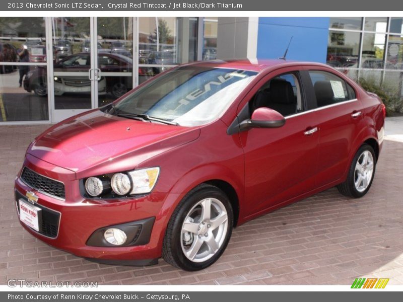 Crystal Red Tintcoat / Jet Black/Dark Titanium 2013 Chevrolet Sonic LTZ Sedan