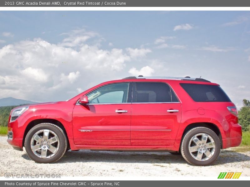 Crystal Red Tintcoat / Cocoa Dune 2013 GMC Acadia Denali AWD