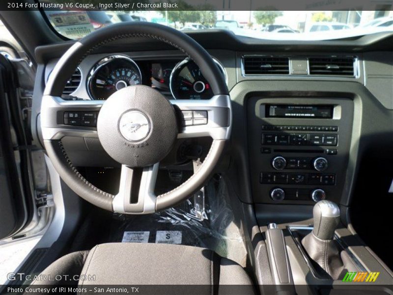 Ingot Silver / Charcoal Black 2014 Ford Mustang V6 Coupe