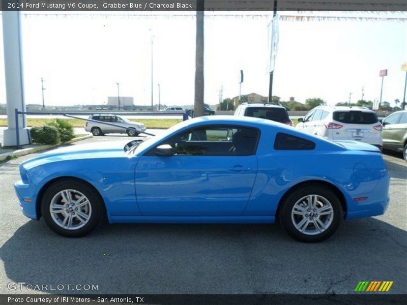 Grabber Blue / Charcoal Black 2014 Ford Mustang V6 Coupe