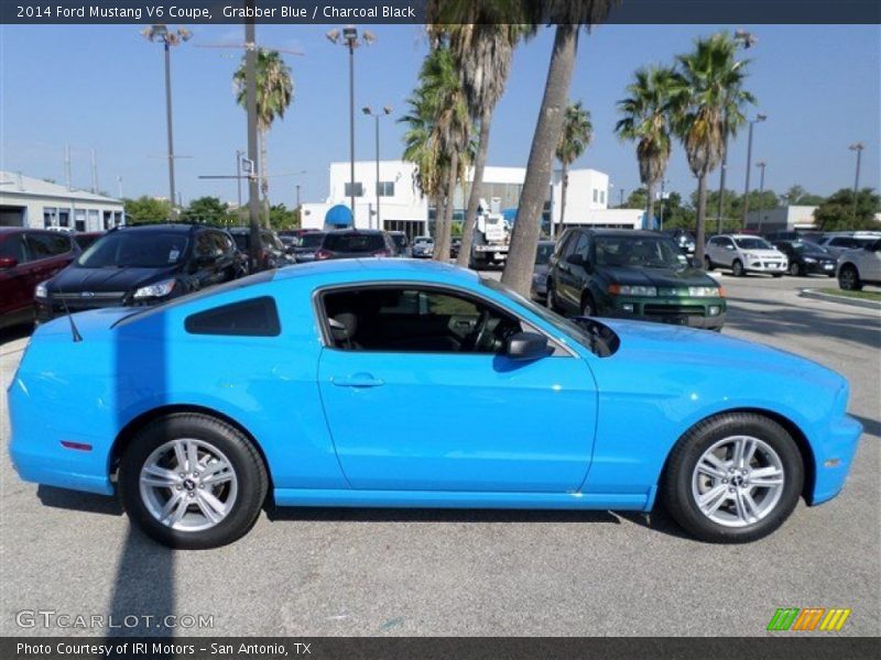 Grabber Blue / Charcoal Black 2014 Ford Mustang V6 Coupe