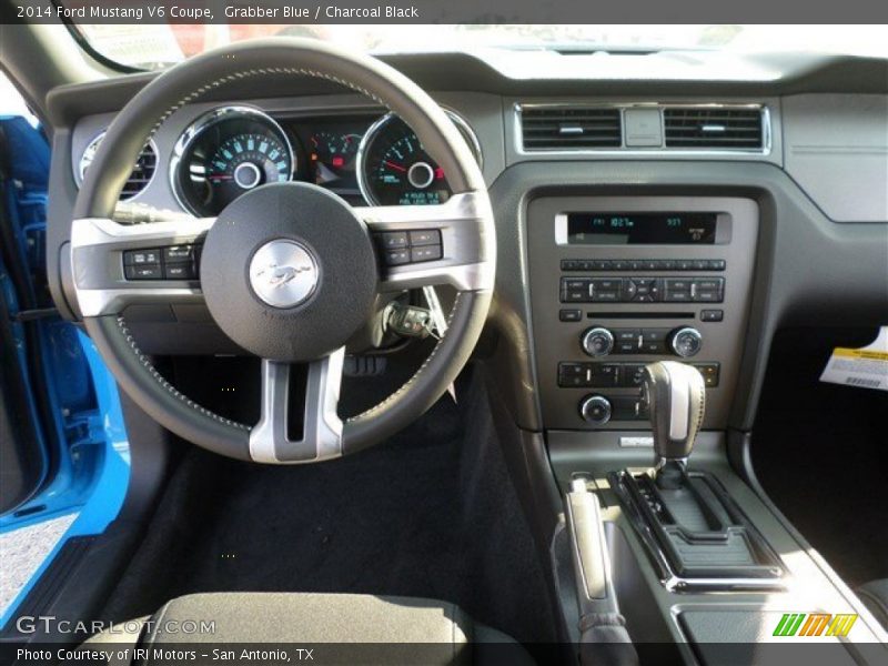 Grabber Blue / Charcoal Black 2014 Ford Mustang V6 Coupe