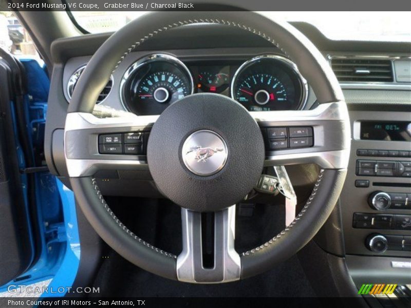 Grabber Blue / Charcoal Black 2014 Ford Mustang V6 Coupe