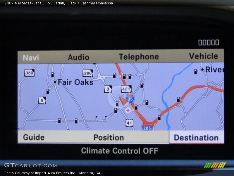 Navigation of 2007 S 550 Sedan