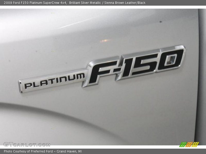 Brilliant Silver Metallic / Sienna Brown Leather/Black 2009 Ford F150 Platinum SuperCrew 4x4
