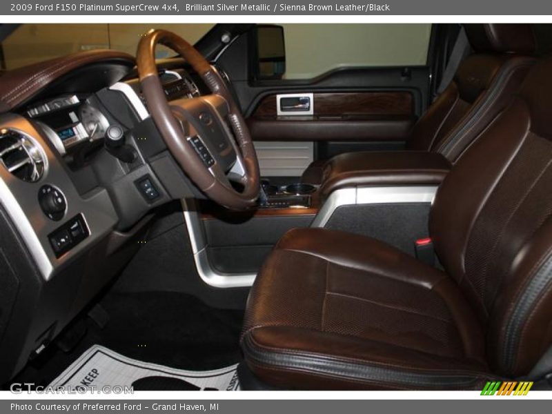 Brilliant Silver Metallic / Sienna Brown Leather/Black 2009 Ford F150 Platinum SuperCrew 4x4