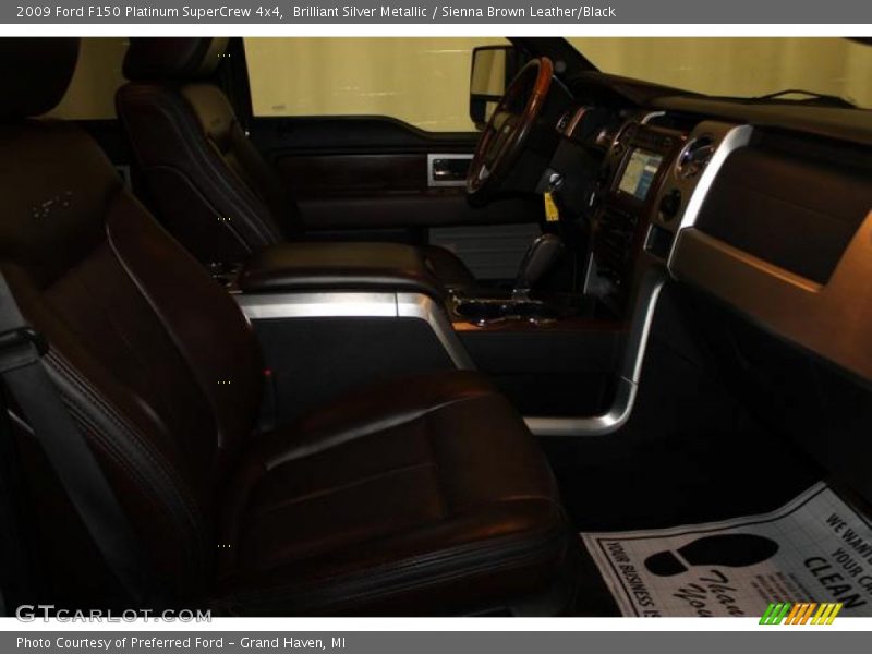 Brilliant Silver Metallic / Sienna Brown Leather/Black 2009 Ford F150 Platinum SuperCrew 4x4