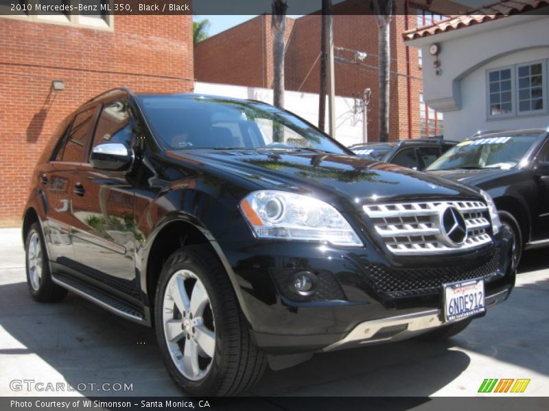 Black / Black 2010 Mercedes-Benz ML 350