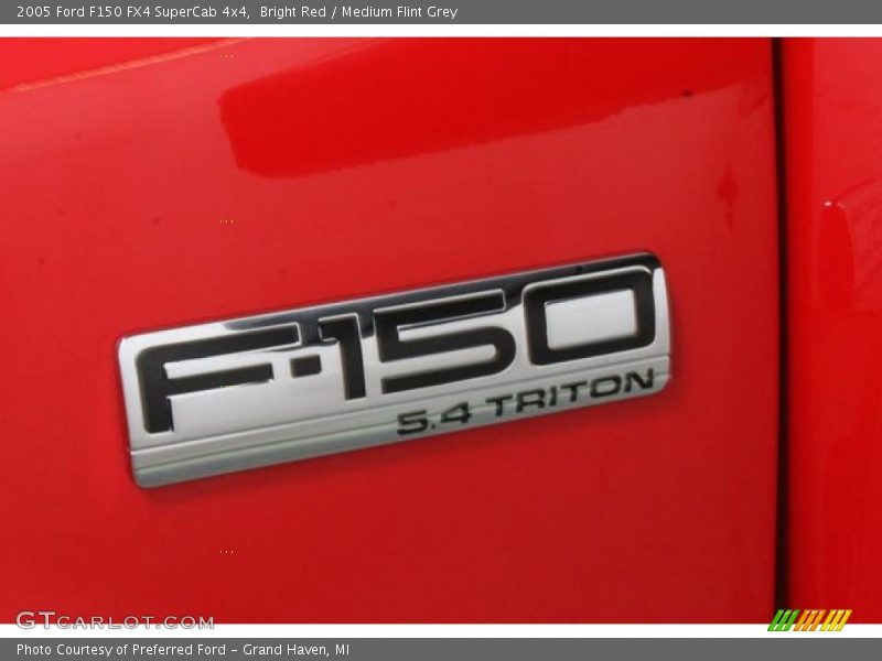 Bright Red / Medium Flint Grey 2005 Ford F150 FX4 SuperCab 4x4