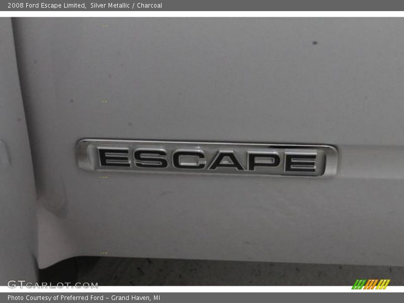 Silver Metallic / Charcoal 2008 Ford Escape Limited
