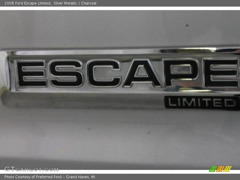 Silver Metallic / Charcoal 2008 Ford Escape Limited
