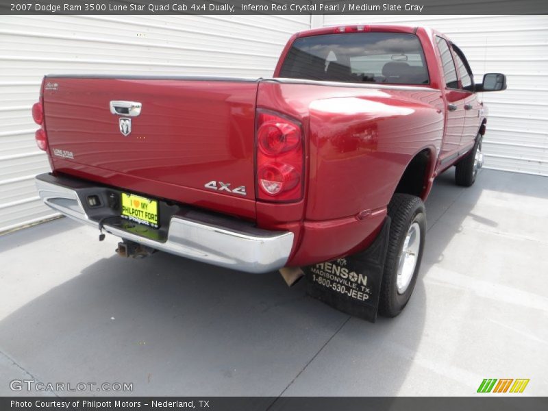 Inferno Red Crystal Pearl / Medium Slate Gray 2007 Dodge Ram 3500 Lone Star Quad Cab 4x4 Dually