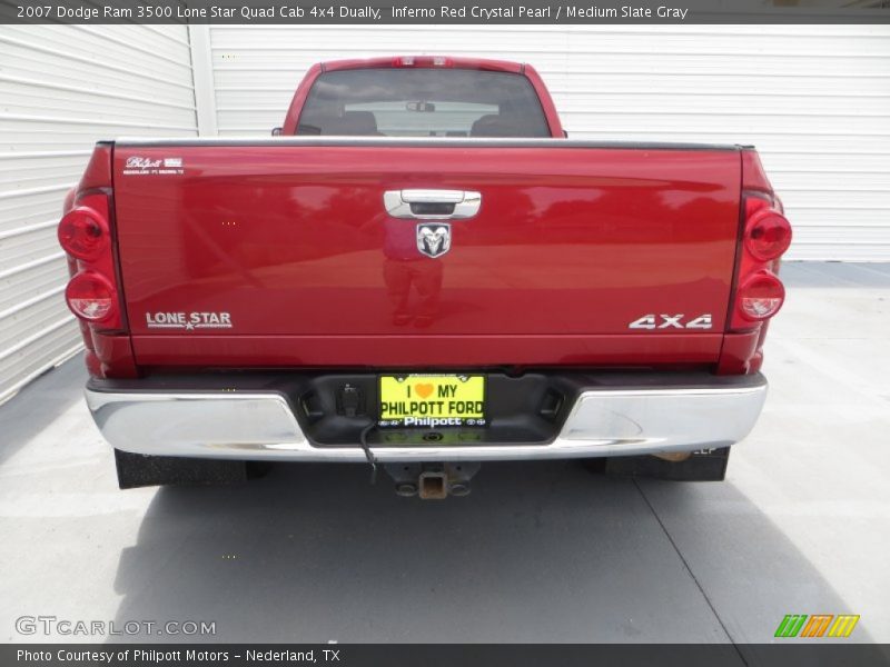Inferno Red Crystal Pearl / Medium Slate Gray 2007 Dodge Ram 3500 Lone Star Quad Cab 4x4 Dually