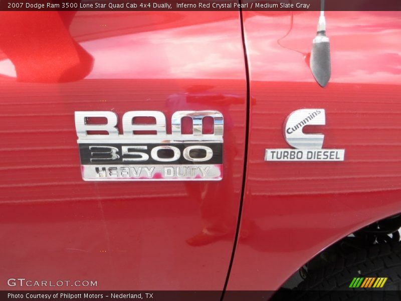 Inferno Red Crystal Pearl / Medium Slate Gray 2007 Dodge Ram 3500 Lone Star Quad Cab 4x4 Dually