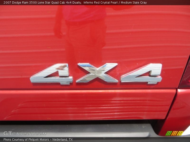 Inferno Red Crystal Pearl / Medium Slate Gray 2007 Dodge Ram 3500 Lone Star Quad Cab 4x4 Dually