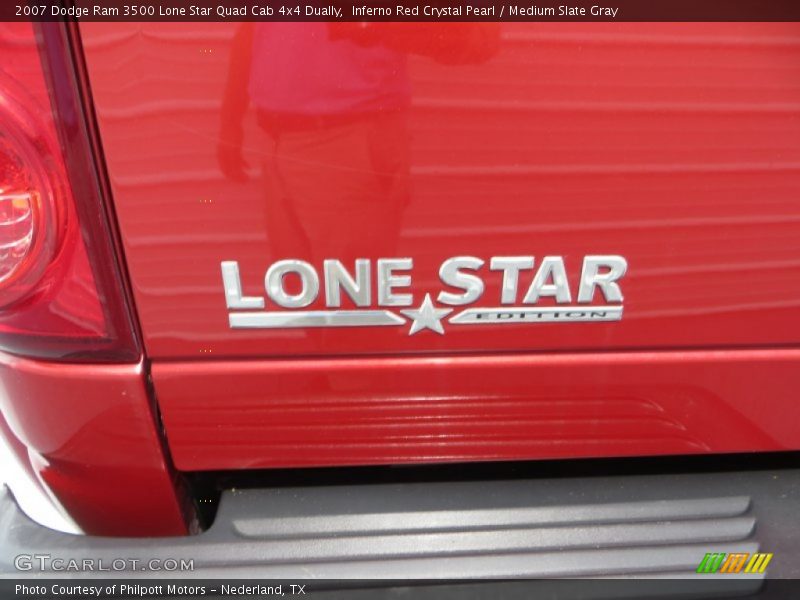 Inferno Red Crystal Pearl / Medium Slate Gray 2007 Dodge Ram 3500 Lone Star Quad Cab 4x4 Dually