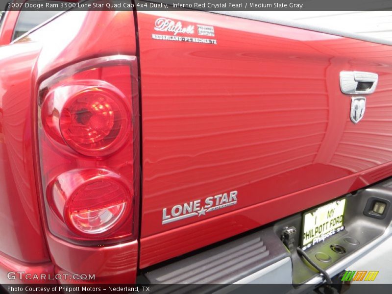 Inferno Red Crystal Pearl / Medium Slate Gray 2007 Dodge Ram 3500 Lone Star Quad Cab 4x4 Dually