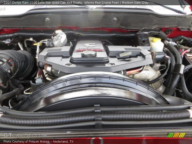 Inferno Red Crystal Pearl / Medium Slate Gray 2007 Dodge Ram 3500 Lone Star Quad Cab 4x4 Dually