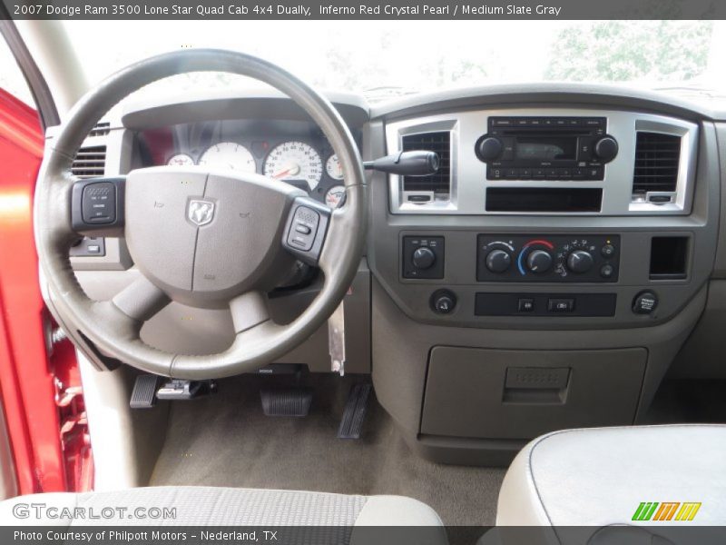 Inferno Red Crystal Pearl / Medium Slate Gray 2007 Dodge Ram 3500 Lone Star Quad Cab 4x4 Dually