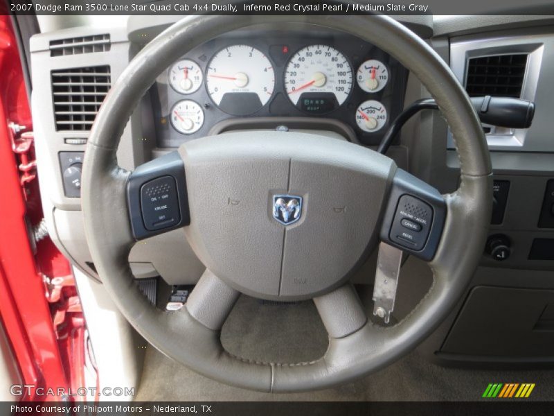 Inferno Red Crystal Pearl / Medium Slate Gray 2007 Dodge Ram 3500 Lone Star Quad Cab 4x4 Dually