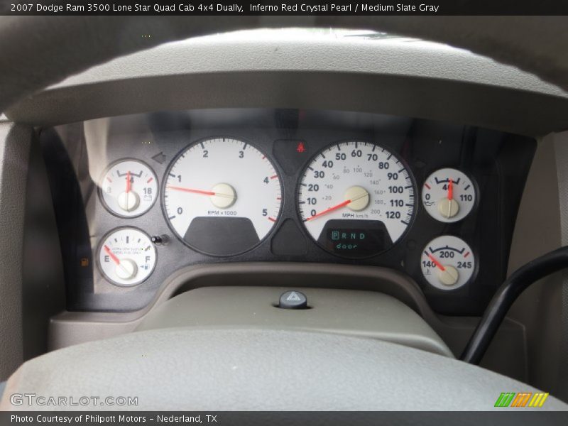 Inferno Red Crystal Pearl / Medium Slate Gray 2007 Dodge Ram 3500 Lone Star Quad Cab 4x4 Dually