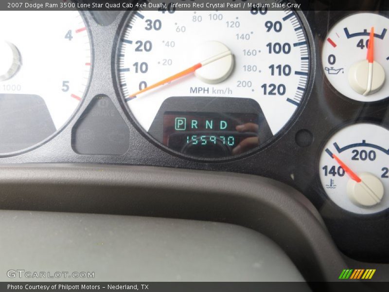 Inferno Red Crystal Pearl / Medium Slate Gray 2007 Dodge Ram 3500 Lone Star Quad Cab 4x4 Dually